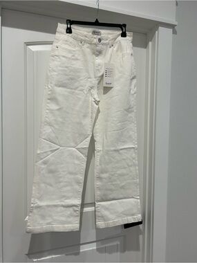 Denim White High-Rise Wide-Leg Jeans